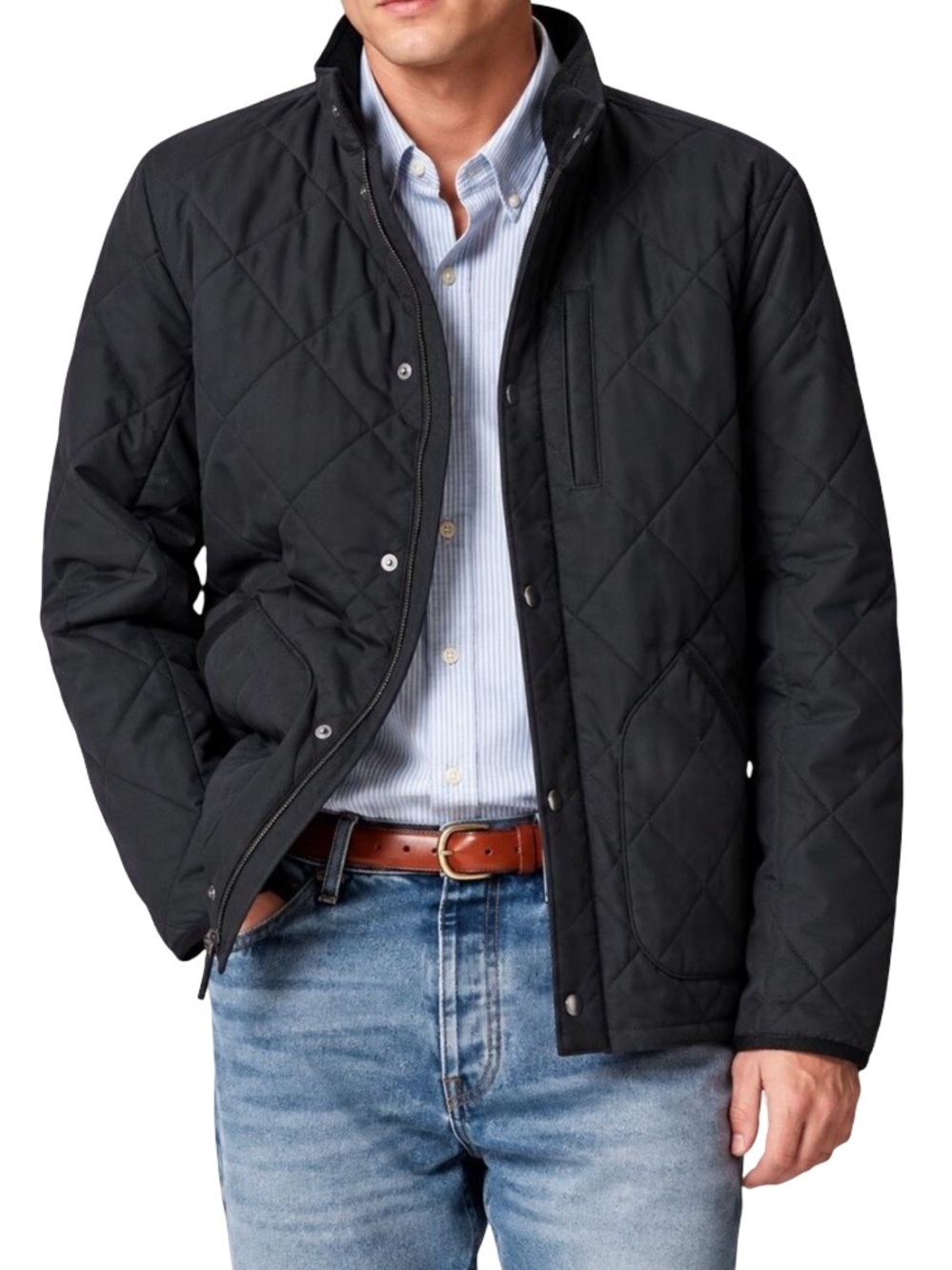 J.CREW Sussex Quilted Field or Barn Jacket w Primaloft Black Size Large EUC